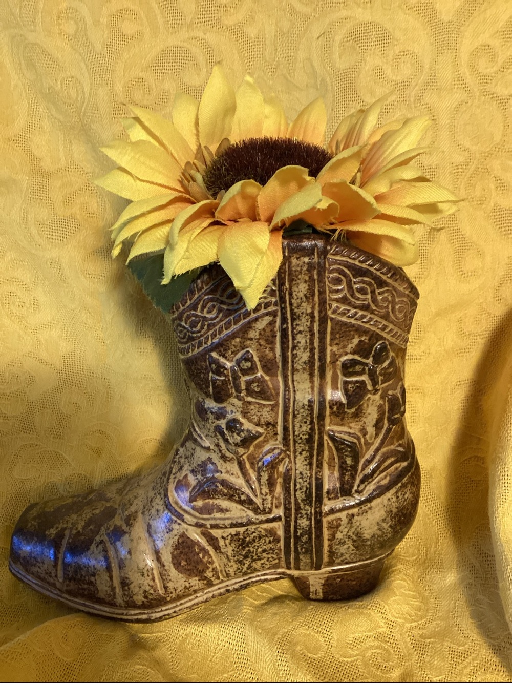 Vintage Western Cowboy Boot Vase/Planter